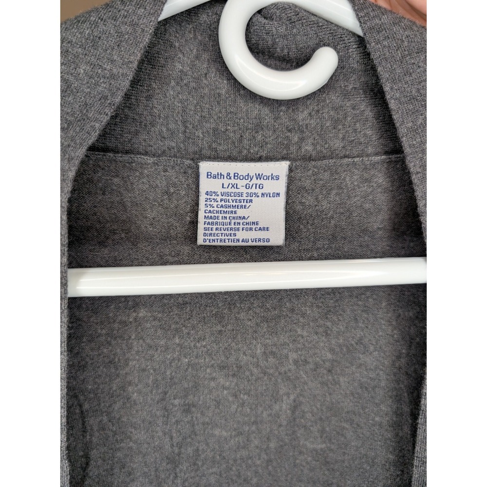 Bath Body Works Women's Size Large XL Cashmere Blend Open Cardigan Gray Sweater - Picture 4 of 5